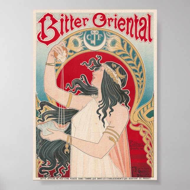 Póster Afiche amargo de época oriental de 1897 (Frente)