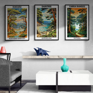 Póster Afiche australiano de viaje, Daintree, QLD