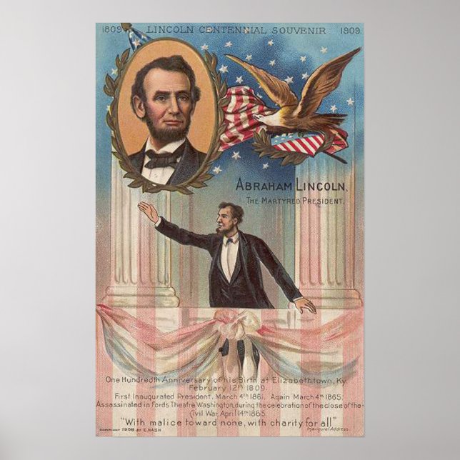Póster Afiche de Abraham Lincoln Vintage (Frente)