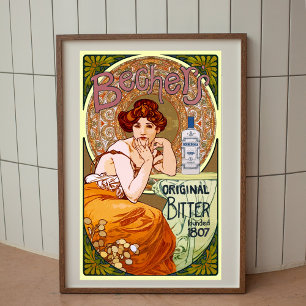 Póster Afiche de Alphonse Mucha Art Nouveau