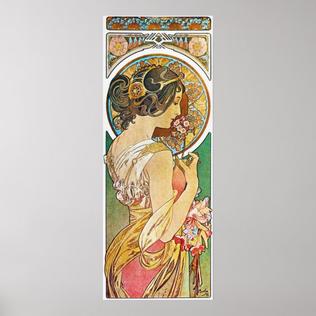 Póster Afiche de Alphonse Mucha Art Nouveau (Frente)