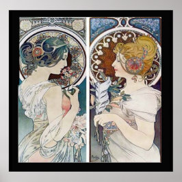 Póster Afiche de Alphonse Mucha de 2 caras