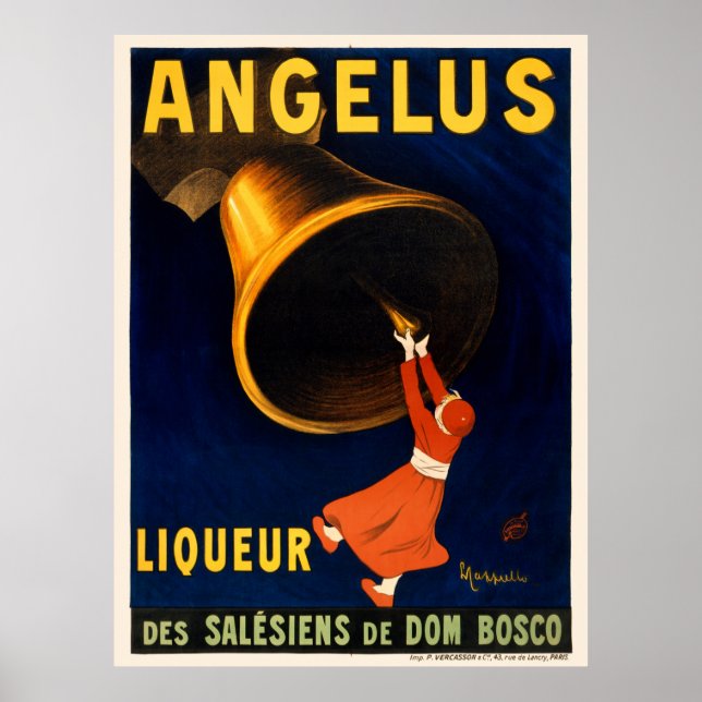 Póster Afiche de Angelus Liqueur France Vintage 1907 (Frente)