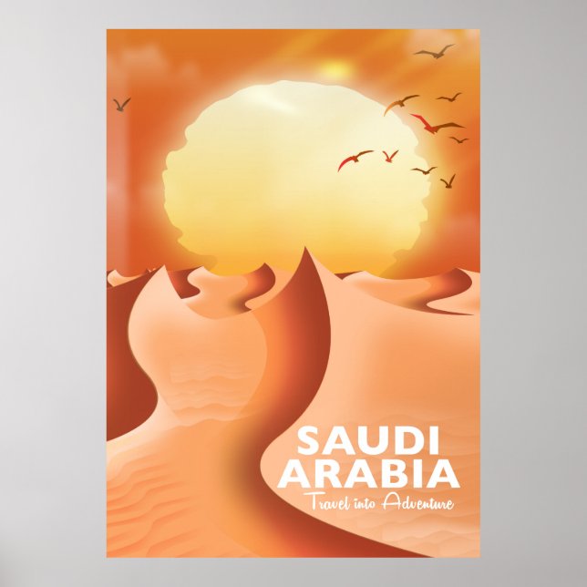 Póster Afiche de Arabia Saudita por viaje aéreo (Frente)