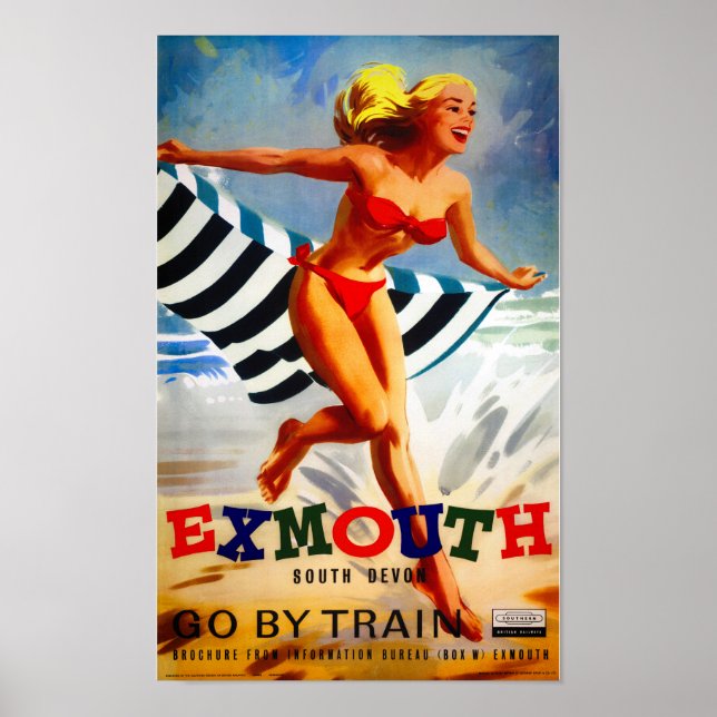 Póster Afiche de Australia Exmouth South Devon Vintage (Frente)
