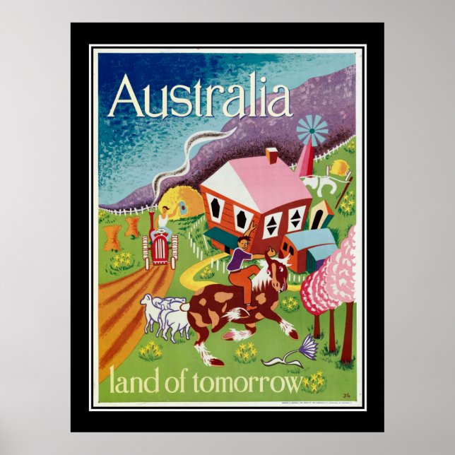 Póster Afiche de Australia Tierra de mañana vieja (Frente)