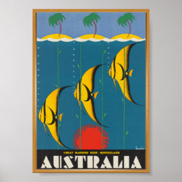 Póster Afiche de Australia Travel Vintage