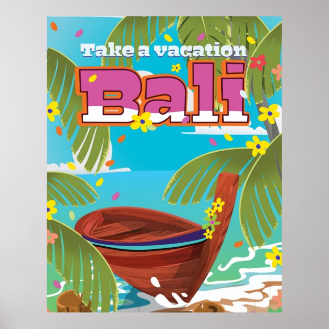 Póster Afiche de Bali Travel. (Frente)
