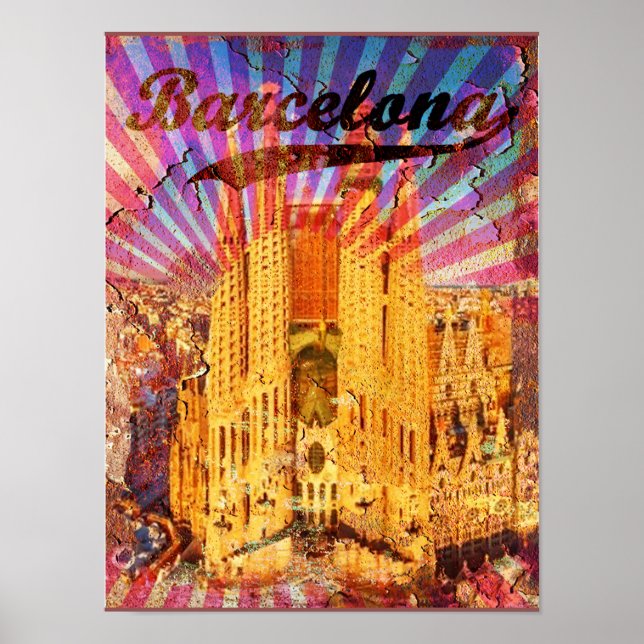 Póster Afiche de Barcelona, España (Frente)