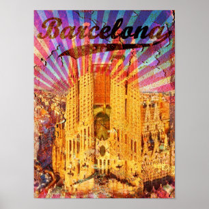 Póster Afiche de Barcelona, España