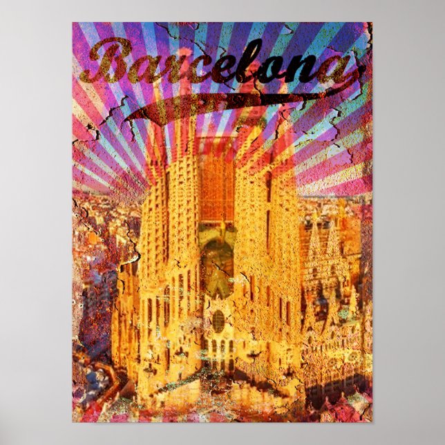 Póster Afiche de Barcelona, España (Frente)