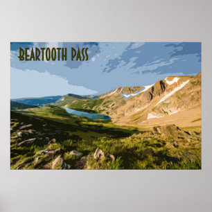 Póster Afiche de Beartooth Pass Vintage