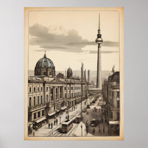 Póster Afiche de Berlín vintage