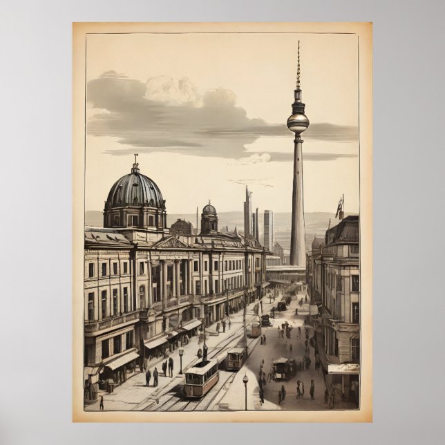Póster Afiche de Berlín vintage (Frente)