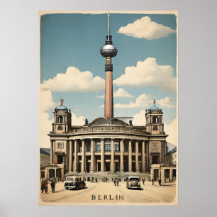 Póster Afiche de Berlín vintage