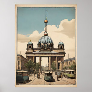 Póster Afiche de Berlín vintage