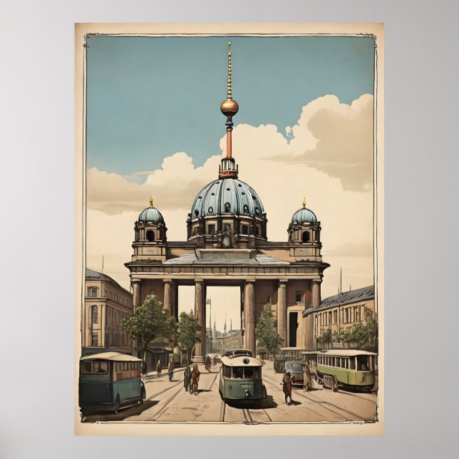 Póster Afiche de Berlín vintage (Frente)