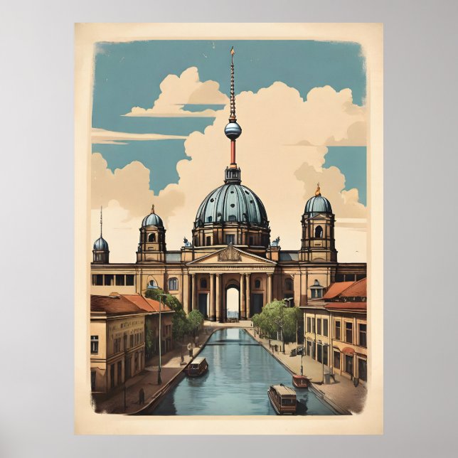 Póster Afiche de Berlín vintage (Frente)