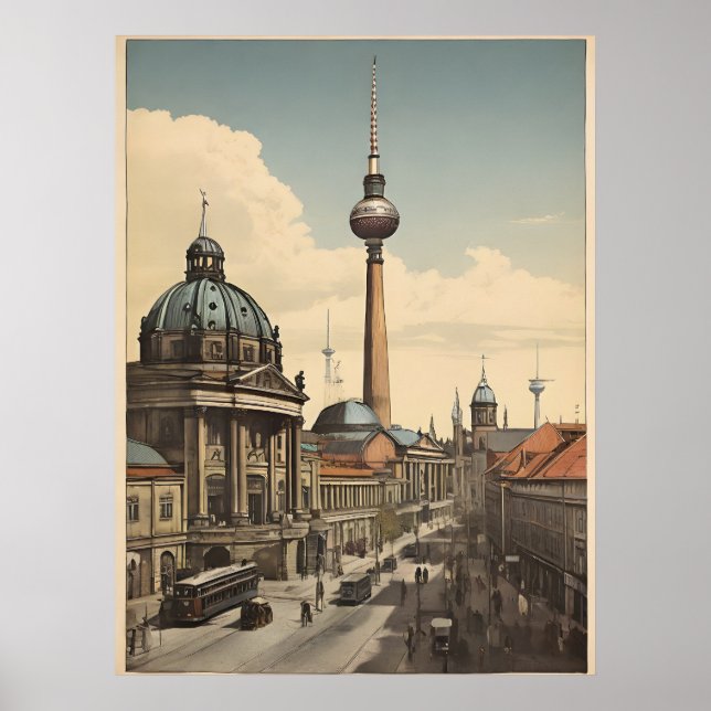 Póster Afiche de Berlín vintage (Frente)