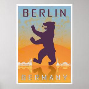 Póster Afiche de Berlín vintage