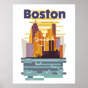 Póster Afiche de Boston Travel