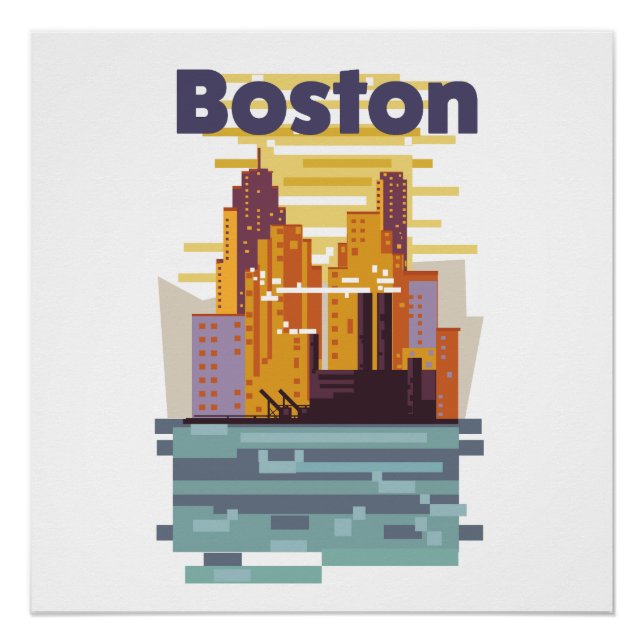 Póster Afiche de Boston Travel (Anverso)
