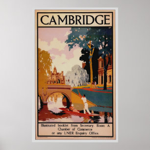 Póster Afiche de Cambridge Vintage