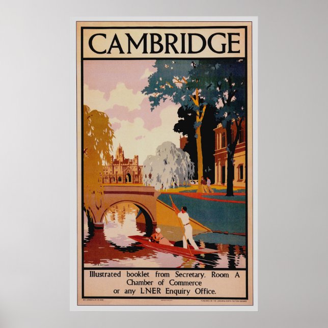 Póster Afiche de Cambridge Vintage (Frente)