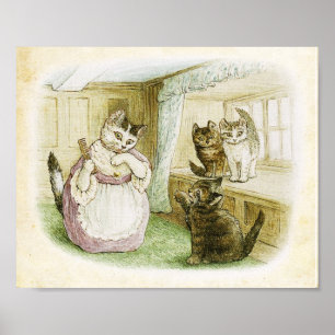 Póster Afiche de Cat Vintage
