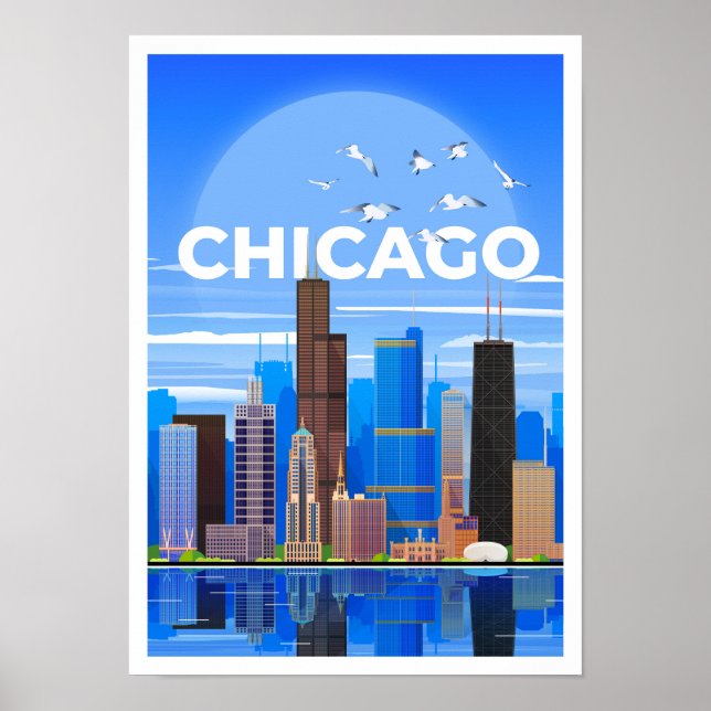Póster Afiche de Chicago Travel WallArt (Frente)