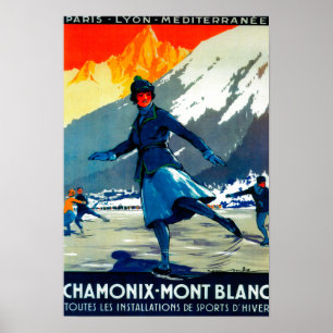 Póster Afiche de cosecha Chamonix-Mont BlancEuropa