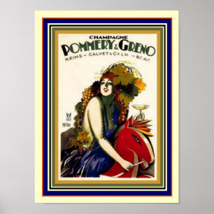 Póster Afiche de cosecha de champán Pommery & Greno 12 x 