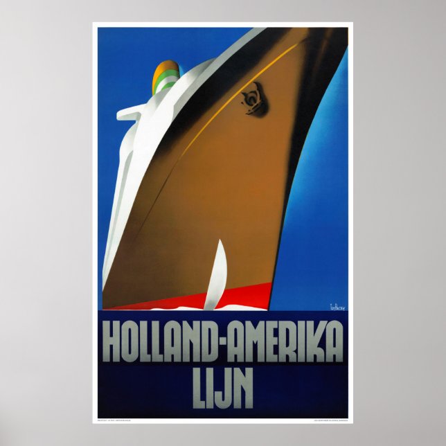 Póster Afiche de cosecha de Holanda America Line Netherla (Frente)
