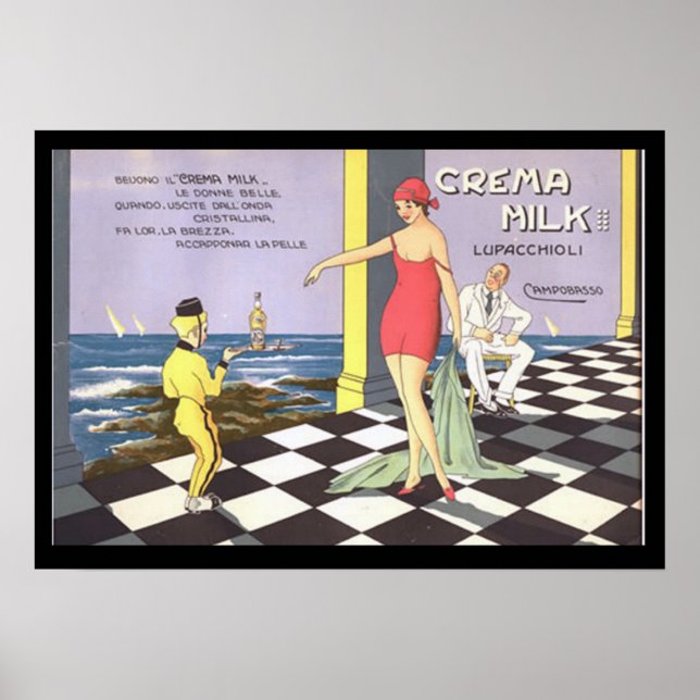 Póster Afiche de cosecha de leche de crema de bebida ital (Frente)