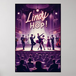 Póster Afiche de cosecha de Lindy Hop Dance Hall