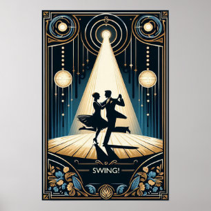 Póster Afiche de cosecha de Lindy Hop Dance Hall