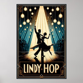 Póster Afiche de cosecha de Lindy Hop Dance Hall