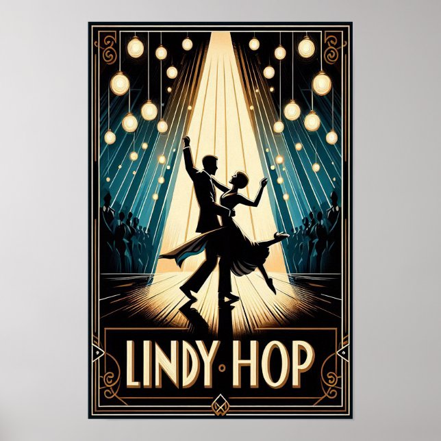 Póster Afiche de cosecha de Lindy Hop Dance Hall (Frente)