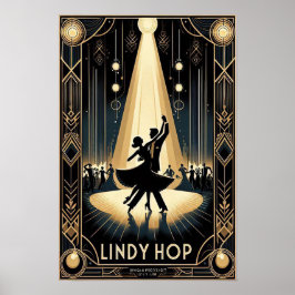 Póster Afiche de cosecha de Lindy Hop Dance Hall