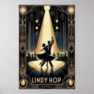 Póster Afiche de cosecha de Lindy Hop Dance Hall