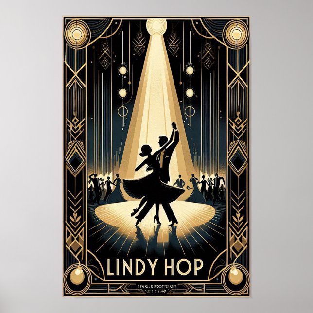 Póster Afiche de cosecha de Lindy Hop Dance Hall (Frente)