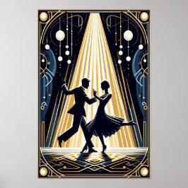 Póster Afiche de cosecha de Lindy Hop Dance Hall