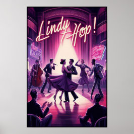 Póster Afiche de cosecha de Lindy Hop Dance Hall