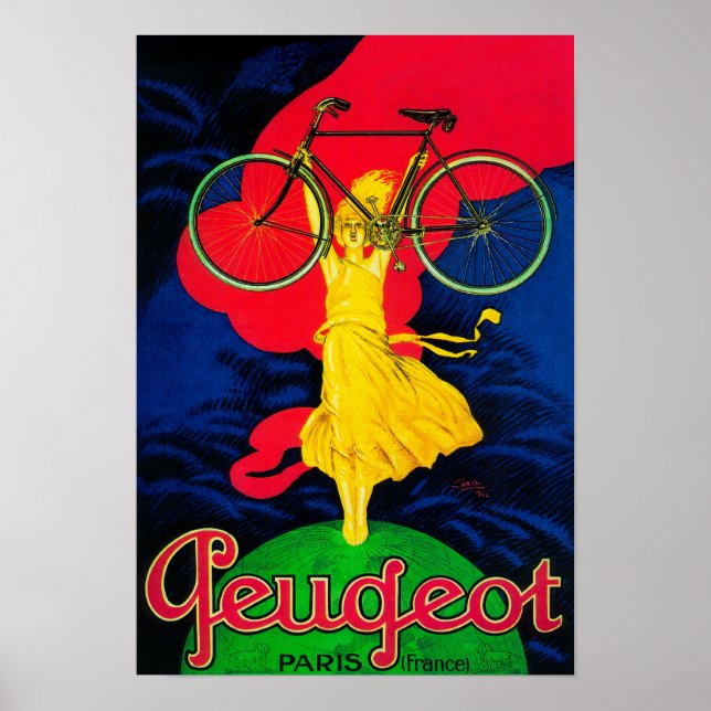 Póster Afiche de cosecha en bicicleta PeugeotEurope (Frente)