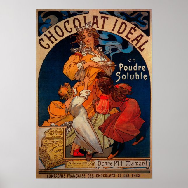 Póster Afiche de cosecha ideal de chocolateEuropa (Frente)
