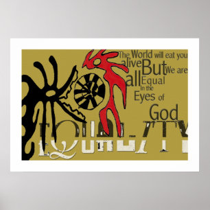 Póster Afiche de diseño gráfico de igualdad