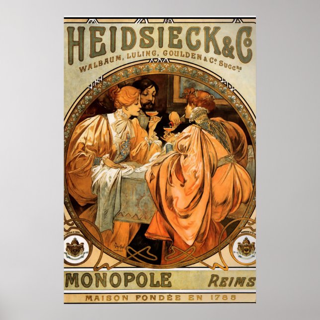 Póster Afiche de época Alphonse Mucha Biscuits Ad 2 (Frente)