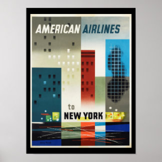 Póster Afiche de época Art Deco de Nueva York