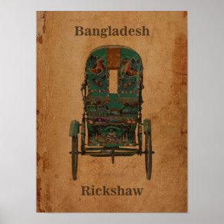 Póster Afiche de época Bangladesh Rickshaw