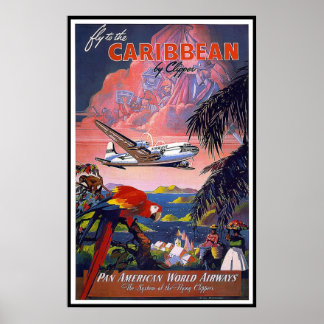 Póster Afiche de época Caribe